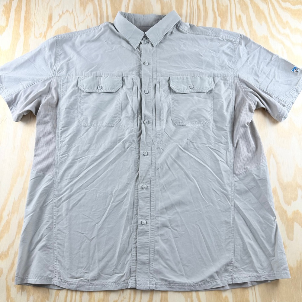 Kuhl Airspeed Mens Shirt 2XL Gray Nylon Outdoor Hiking Performance Utility short